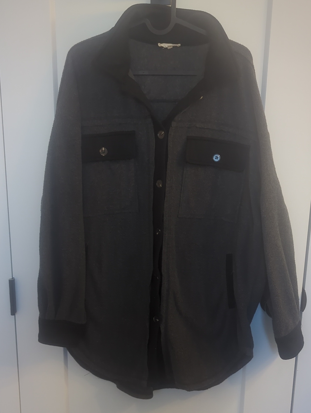 LA MIEL Charcoal Button-Front Jacket Shirt